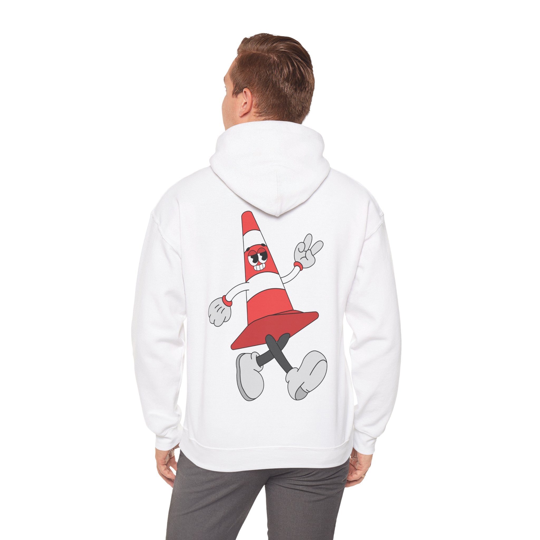 Strutting Cone Hoodie | Cartoon Cone Character Back Print