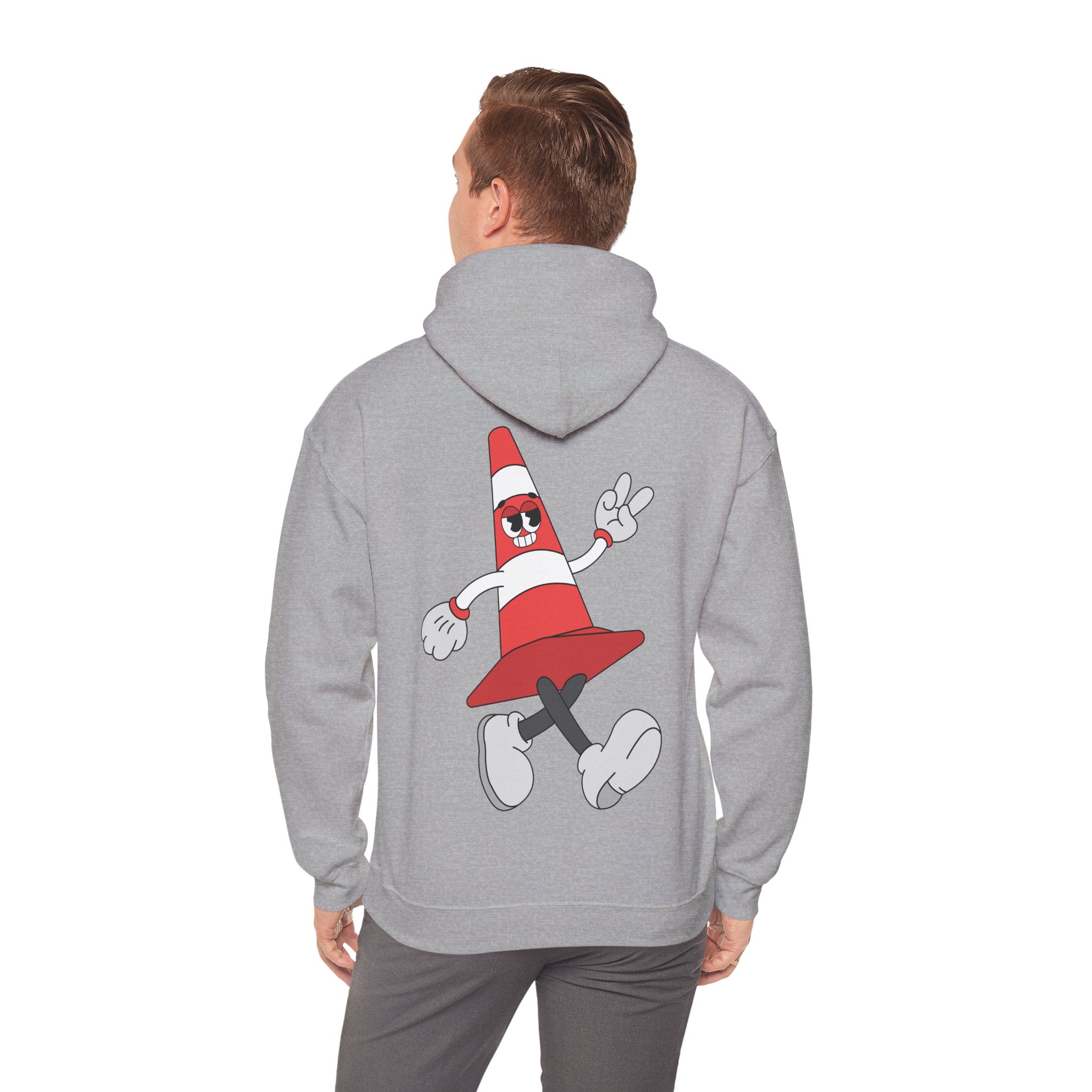 Strutting Cone Hoodie | Cartoon Cone Character Back Print