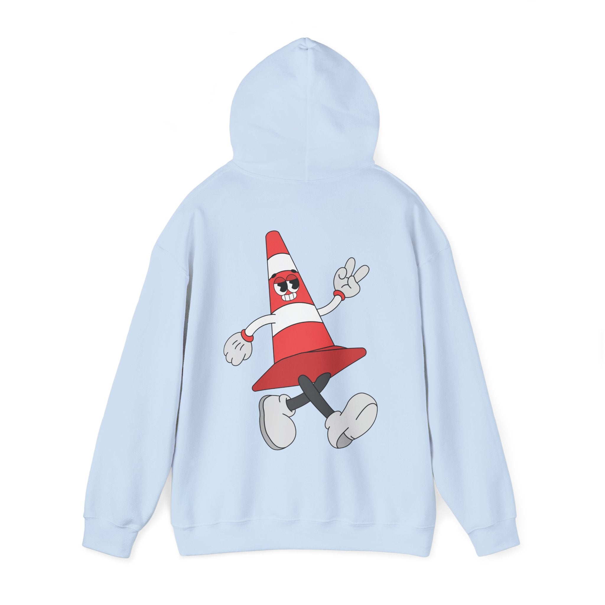 Strutting Cone Hoodie | Cartoon Cone Character Back Print