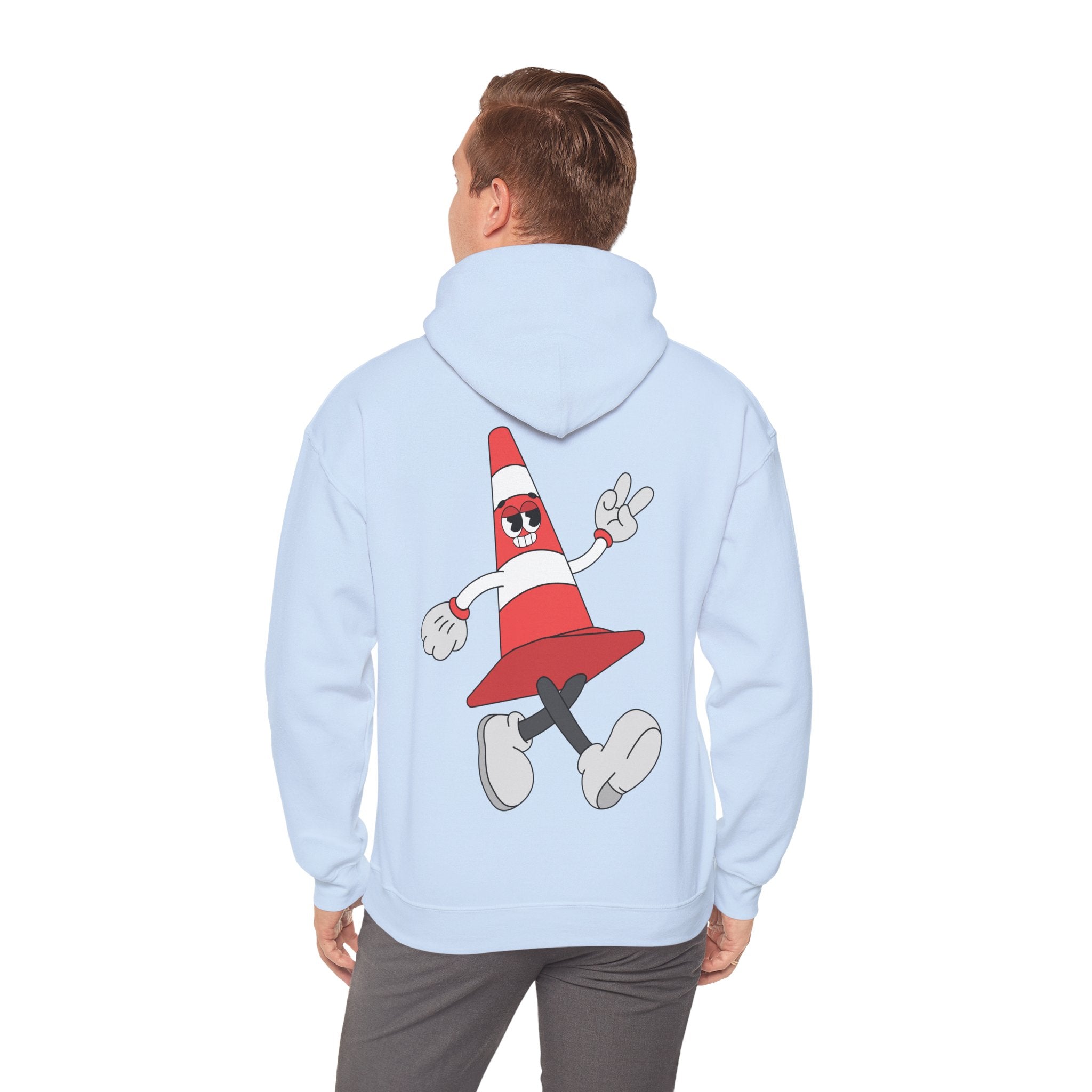Strutting Cone Hoodie | Cartoon Cone Character Back Print
